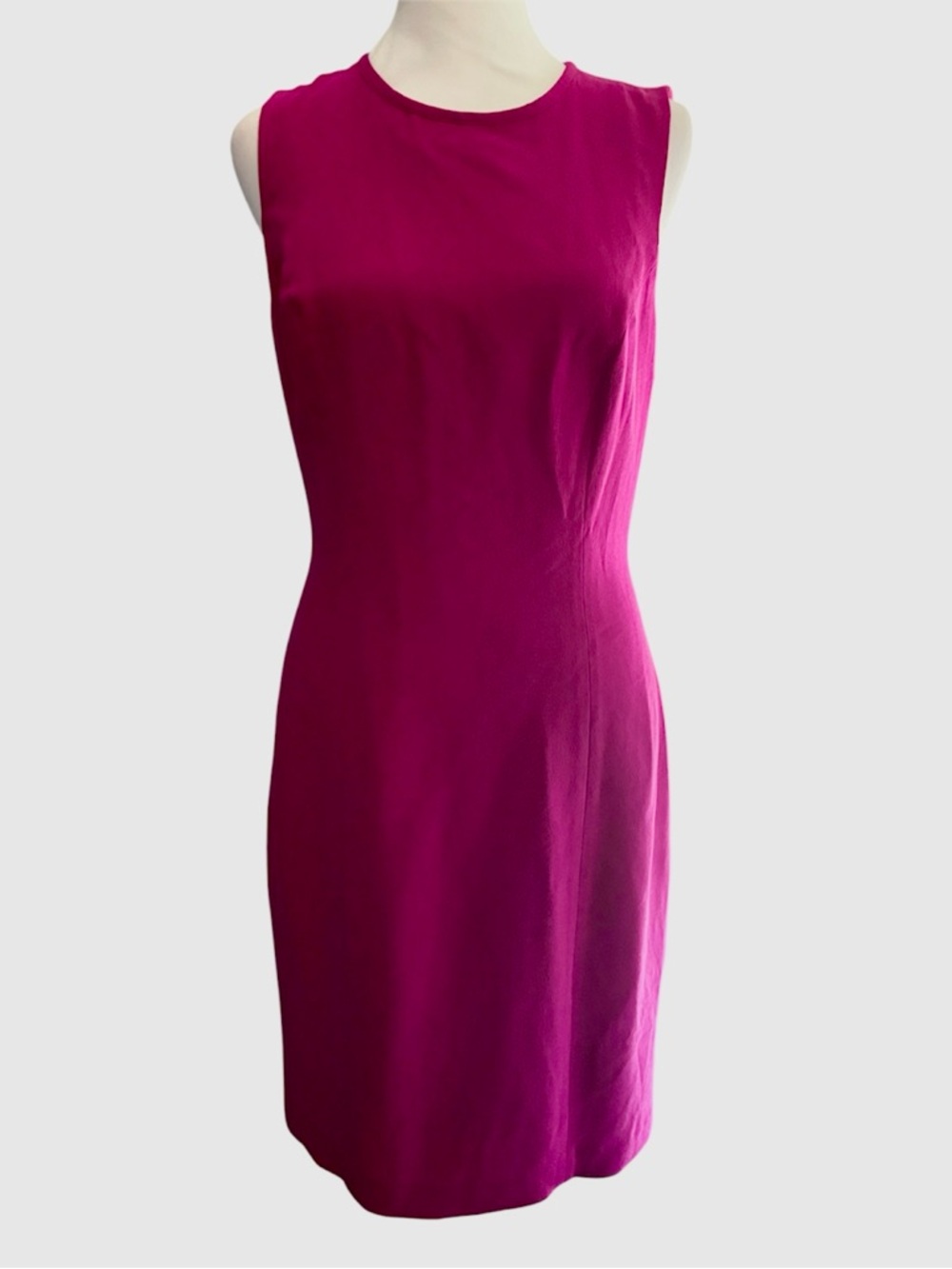 Pat Argenti Silk Sleeveless Fuchsia Sheath Dress size 6